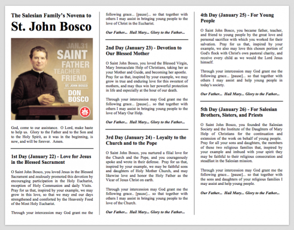 Novena Prayer to Saint John Bosco (Don Bosco)
